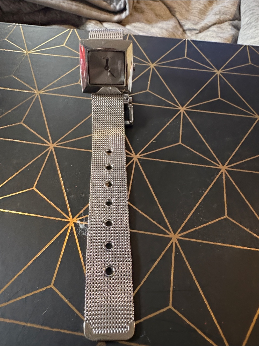 DKNY Silver Mesh Strap Square Dial women's Watch